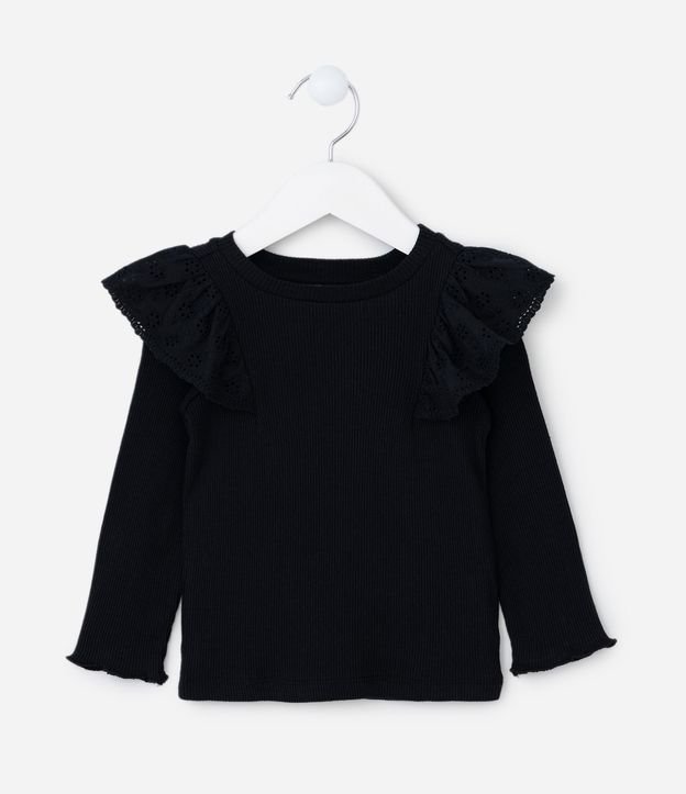 Blusa Infantil en Rib con Volados - Talle 1 a 5 años