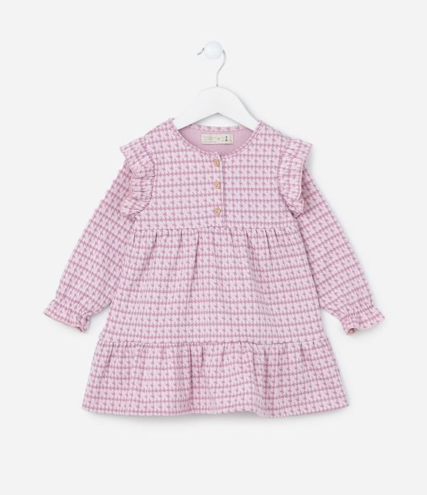 Vestido Infantil con Estampa Jacquard y Media Can Can - Talle 1 A 5 años 2