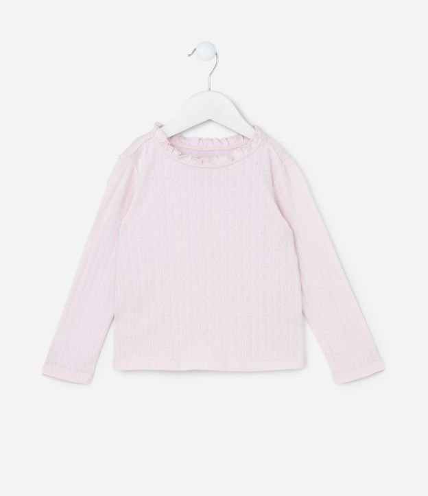 Blusa Infantil con Textura y Volado en el Cuello - Talle 1 a 5 años