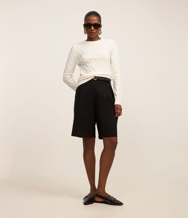 Blusa en Tricot con Hombrera y Textura 3