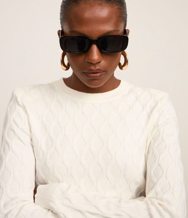 Blusa en Tricot con Hombrera y Textura 5
