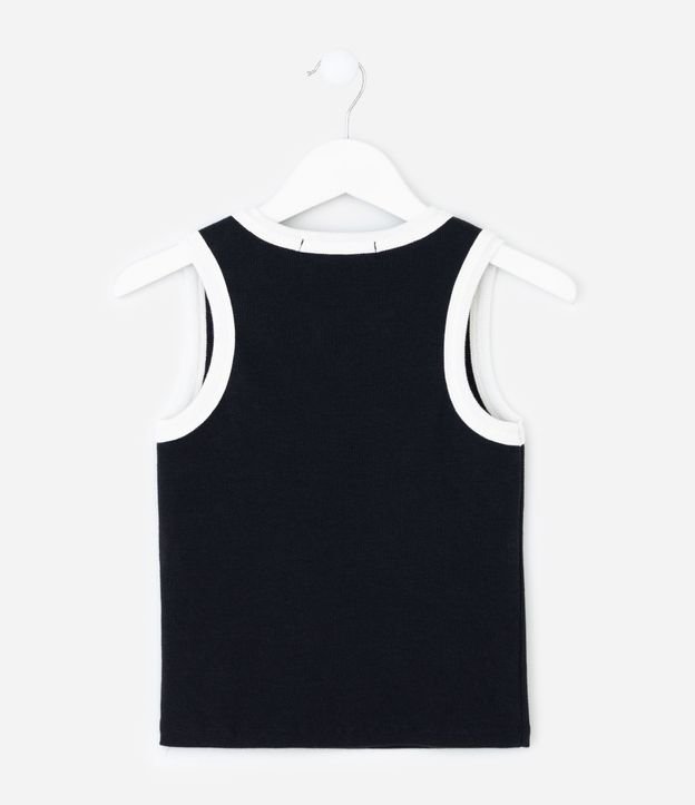 Musculosa Cropped Acanalada Infantil con Bies Contrastante - Talle 5 a 14 años 4