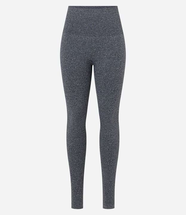 Pantalón Legging Deportivo Acanalada sin Costura con Tiro Alto 5