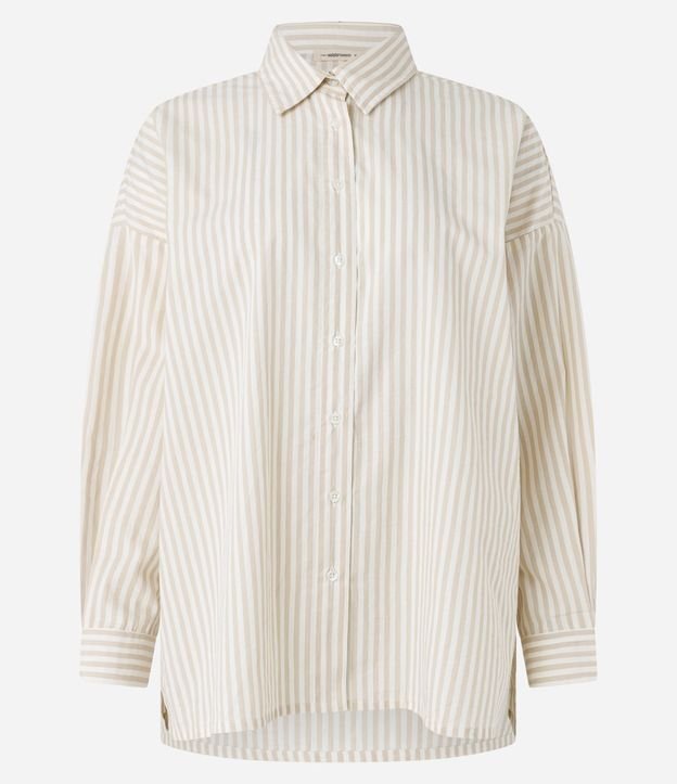 Camisa Manga Larga Rayada en Tricolina