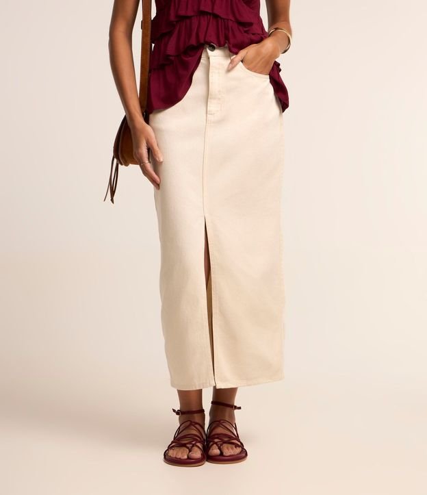 Pollera New Midi en Sarga con Abertura 3