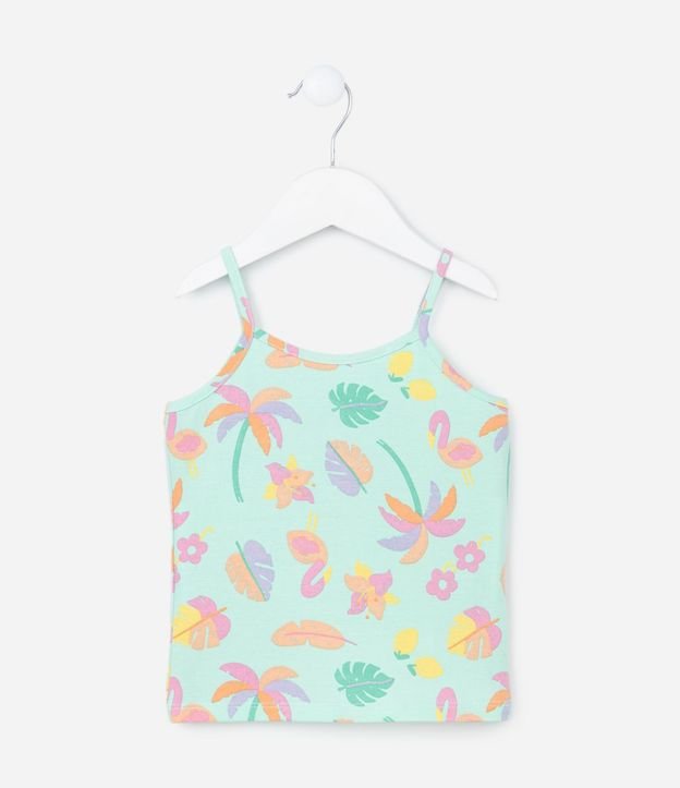 Musculosa Infantil con Estampa de Follajes - Talle 1 a 5 años