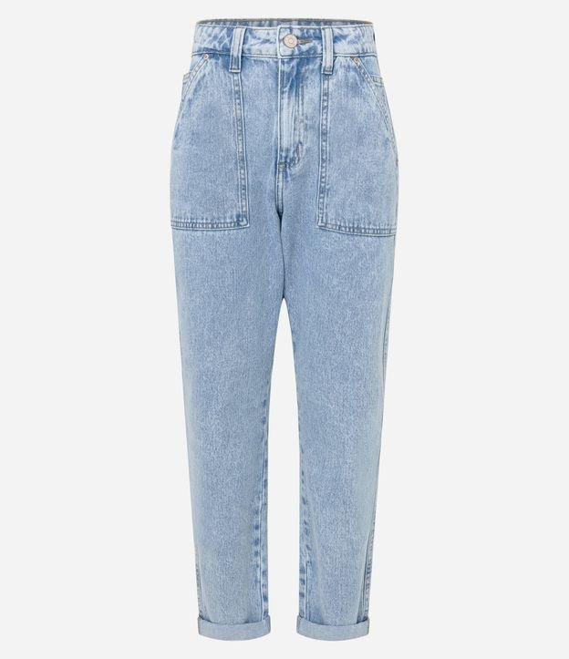 Pantalón Mom en Jeans con Bolsillos Cuadrados 6
