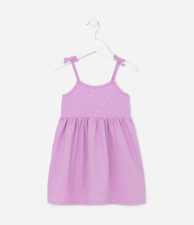 Vestido Infantil con Lazo en los Breteles y Brillos - Talle 1 a 5 años
