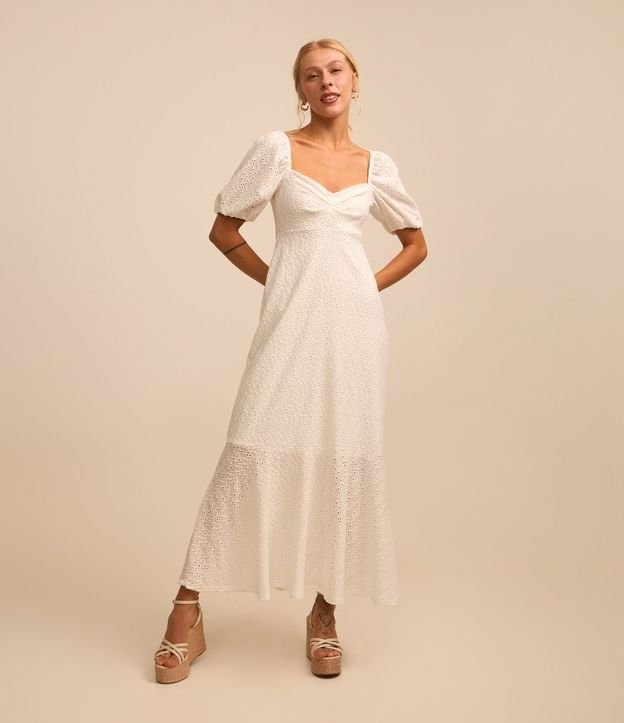 Vestido New Midi en Laise con Escote Corazón