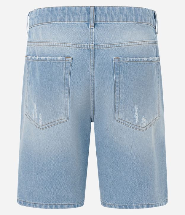 Bermuda Slim en Jeans Denim Destroyed y Bajo a Hilo 6