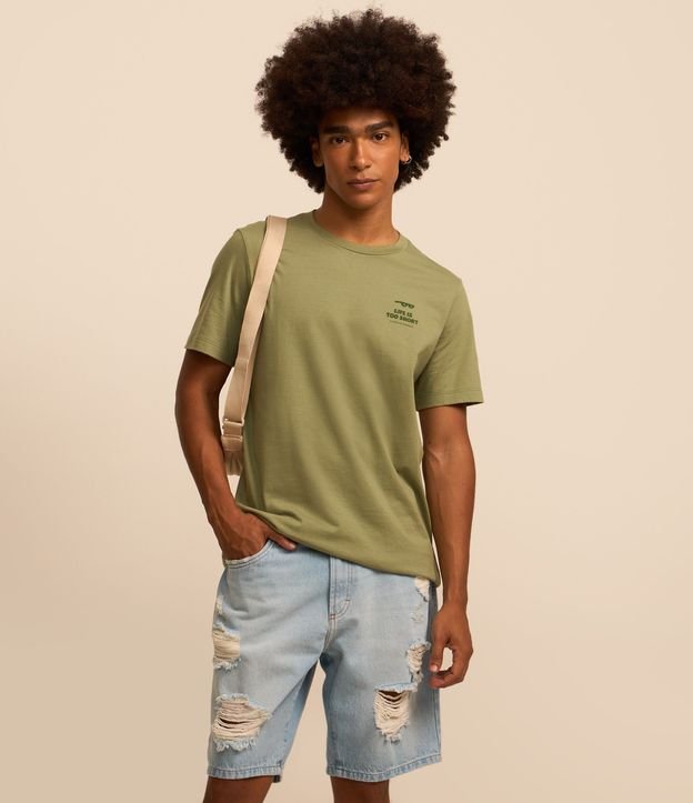 Bermuda Slim en Jeans Denim Destroyed y Bajo a Hilo 2