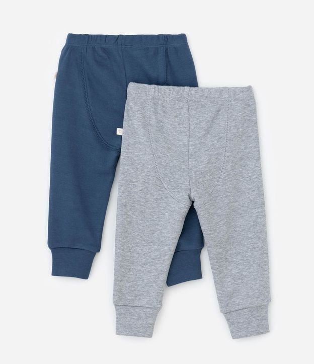 Kit 02 Pantalones Básicos Infantiles en Suedine con Puños Largos - Talle 0 a 18 meses 2