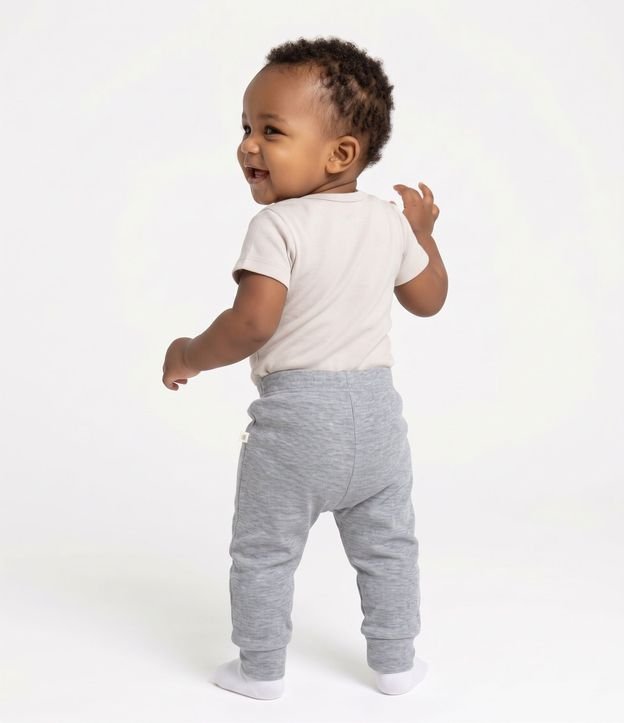 Kit 02 Pantalones Básicos Infantiles en Suedine con Puños Largos - Talle 0 a 18 meses 9