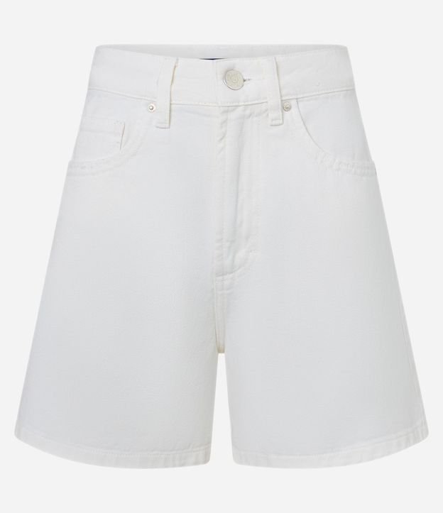 Short Mom Tiro Alto en Sarga con Bolsillos 4