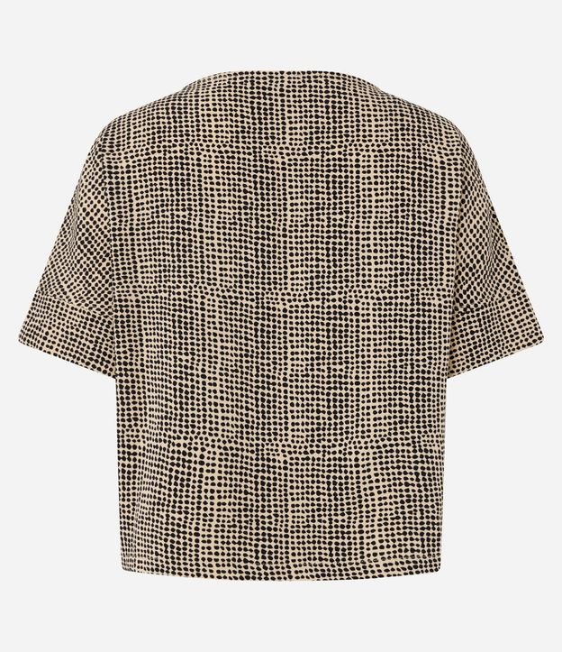 Blusa Manga Corta en Crepé Estampa Animal Print con Detalles Delanteros 7