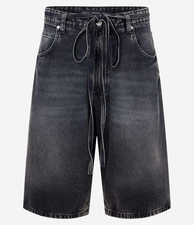 Bermuda Jorts Super Baggy en Jeans con Cinturón Lazo 6
