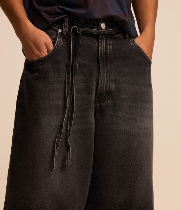 Bermuda Jorts Super Baggy en Jeans con Cinturón Lazo 5