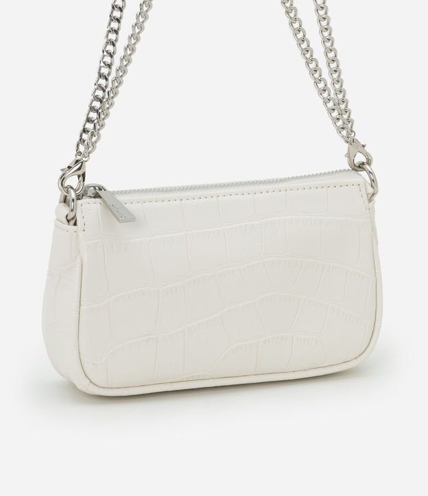 Cartera Baguette Pequeña en PU con Textura Croco con Asa Corta
