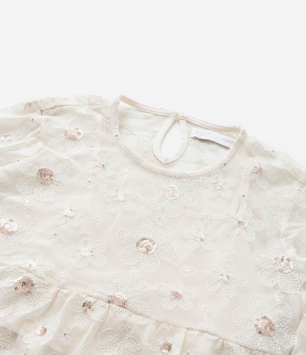 Blusa Corta Infantil en Tul con Bordado de Lentejuelas - Talle 5 a 14 años 7