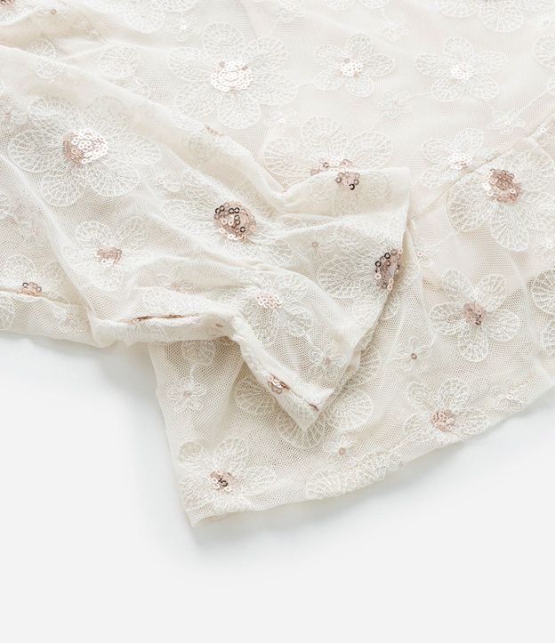 Blusa Corta Infantil en Tul con Bordado de Lentejuelas - Talle 5 a 14 años 8