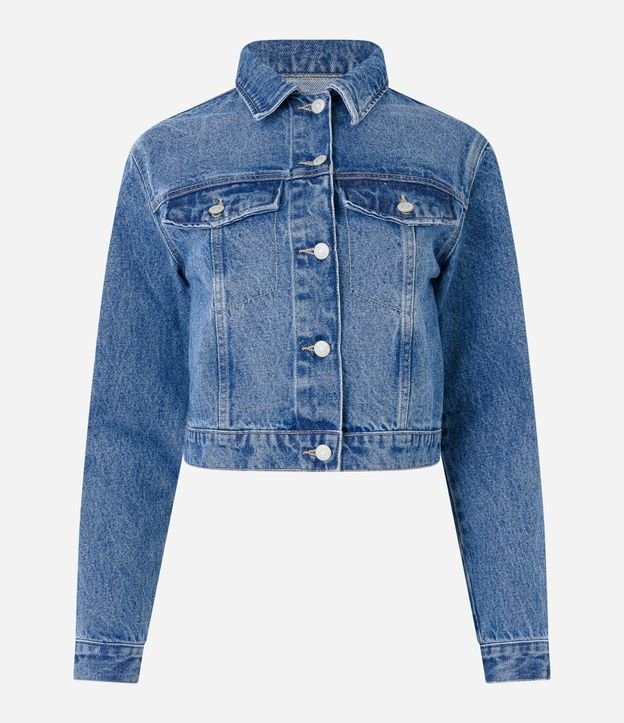 Campera Regular en Jeans con Botones 4