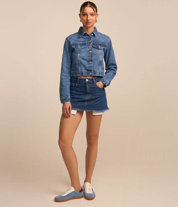Campera Regular en Jeans con Botones 2