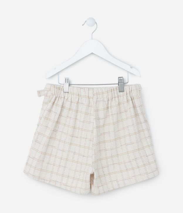 Short Pollera Sobre Infantil en Tweed con Estampa de Cuadros - Talle 5 a 14 años 2