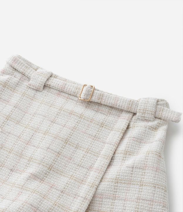Short Pollera Sobre Infantil en Tweed con Estampa de Cuadros - Talle 5 a 14 años 5