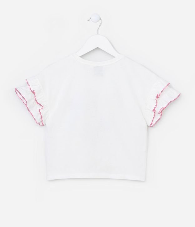 Blusa Corta Infantil con Volados y Estampa Floral - Talle 5 a 14 Años 3