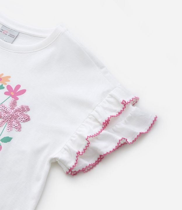 Blusa Corta Infantil con Volados y Estampa Floral - Talle 5 a 14 Años 5