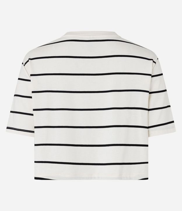Remera Boxy Cropped en Viscosa con Rayas 5