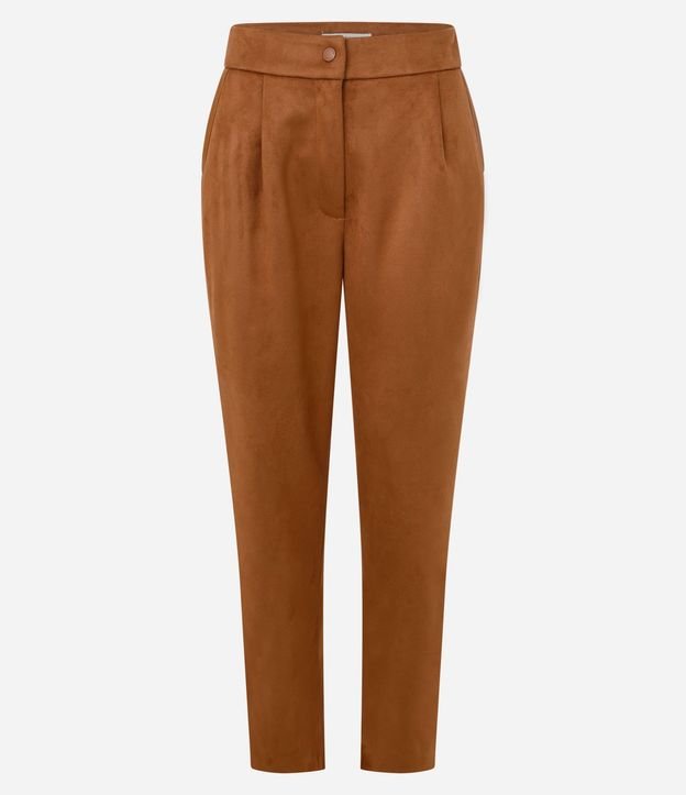 Pantalón Carrot en Gamuza con Bolsillos