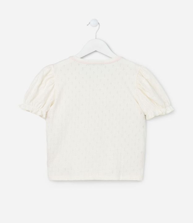 Blusa Infantil con Manga Abullonada y Bordado en Lentejuelas - Talle 5 a 14 años 3