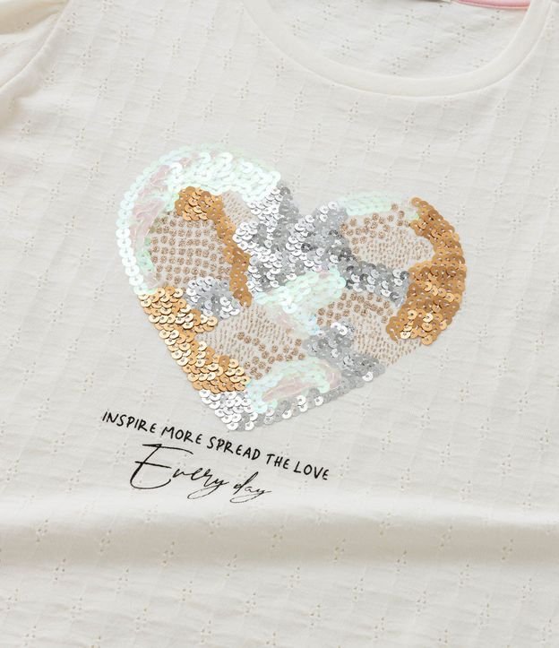 Blusa Infantil con Manga Abullonada y Bordado en Lentejuelas - Talle 5 a 14 años 6