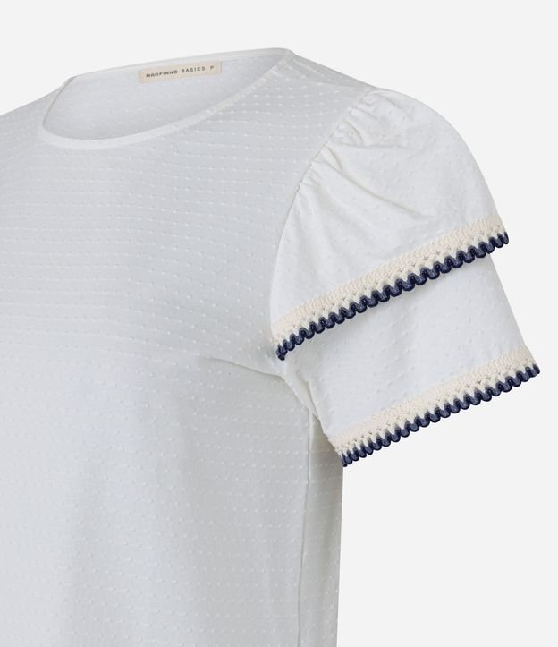 Blusa en Algodón con Detalle en Efecto Ganchillo en la Manga 7