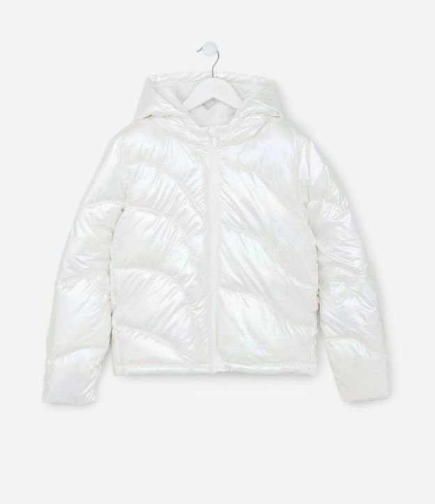 Campera Puffer Infantil Holográfica - Talle 5 a 14 años
