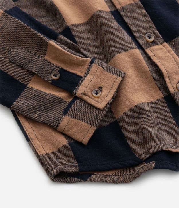 Camisa Infantil en Franela con Estampa de Cuadros - Talle 1 a 5 años 5
