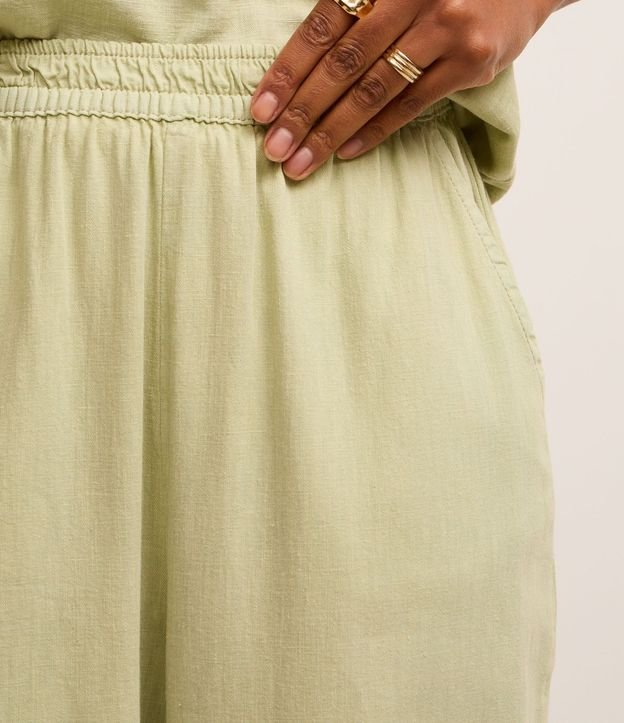 Pantalón Recto en Sarga con Cintura Elástica 4