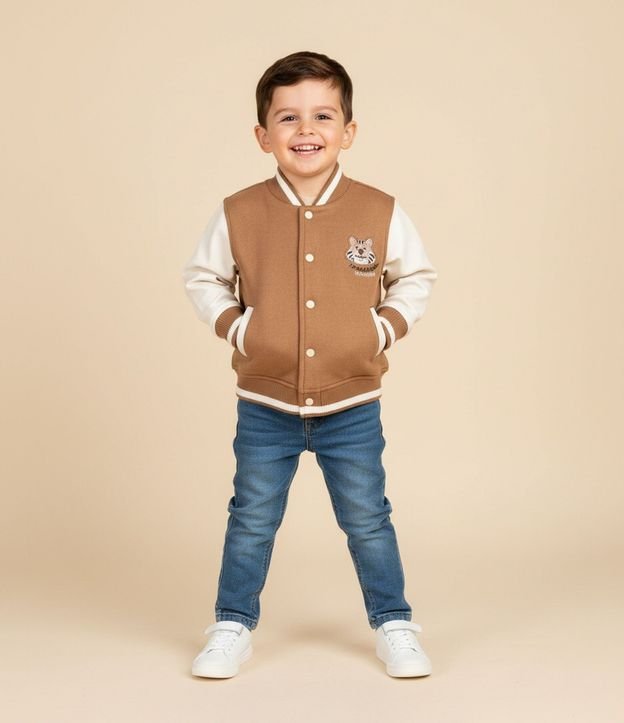 Campera Bomber Infantil con Bordado Tigre - Talle 1 a 5 años