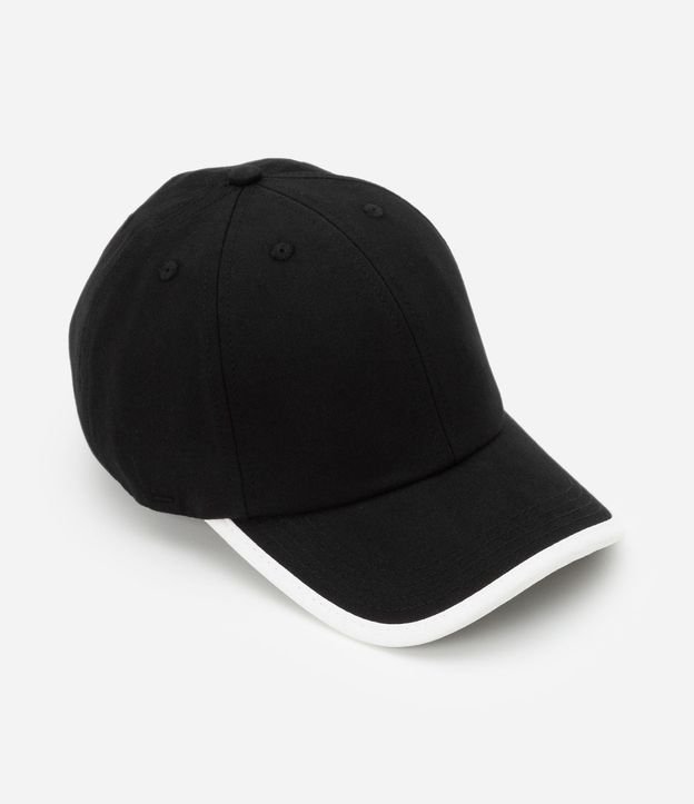 Gorra Visera Curva en Sarga con Detalle Contrastante en Borde