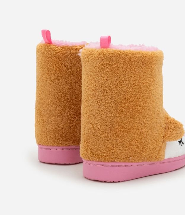 Pantufla Bota Infantil en Fleece con Bordado Zorro - Tam 19 a 28 2