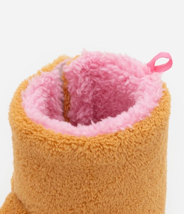 Pantufla Bota Infantil en Fleece con Bordado Zorro - Tam 19 a 28 5