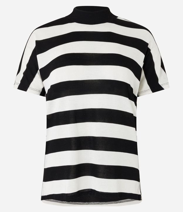 Blusa en Rib sin Sisa y Cuello Alto