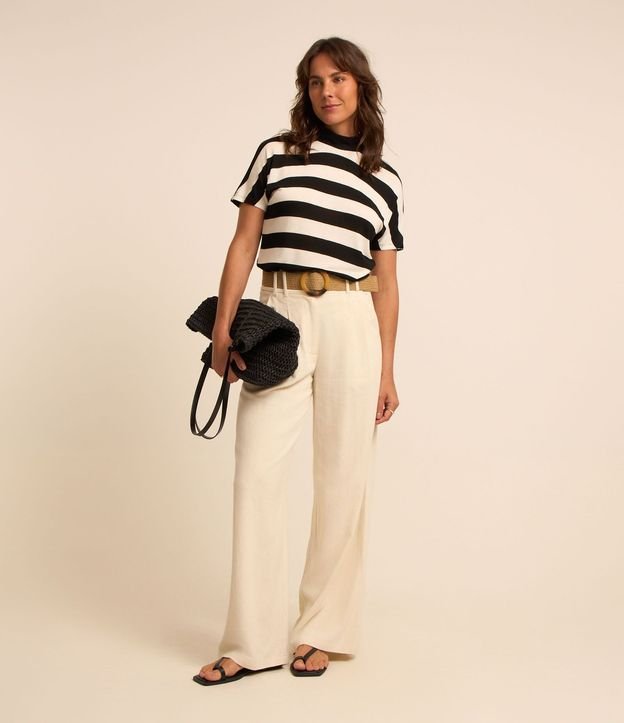 Blusa en Rib sin Sisa y Cuello Alto 2