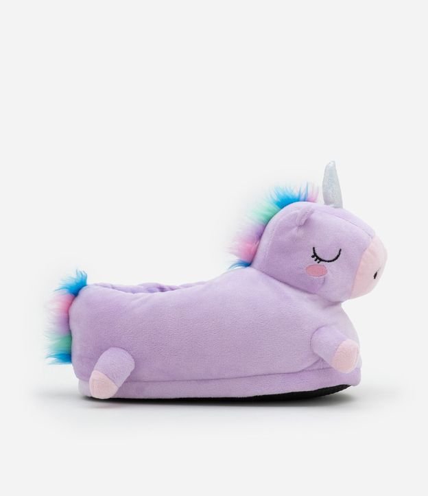 Pantufla Infantil Cerrada en Fleece con Bordado Unicórnio - Talle 29 a 36 6