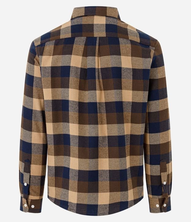 Camisa Comfort en Algodón con Estampado de Cuadros y Mangas Largas 7