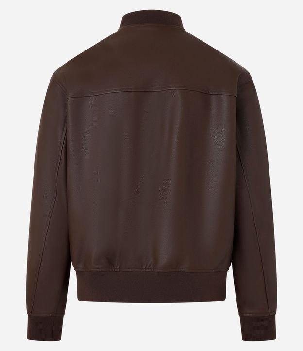 Campera en Pu con Cremallera Delantero y Cuello Alto 7