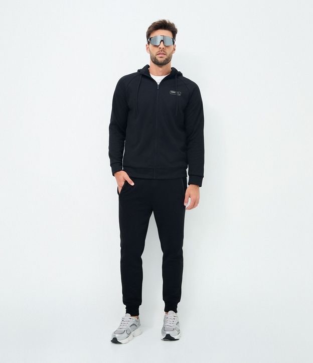 Saco en Fleece con Estampa en el Pecho y Capucha 2