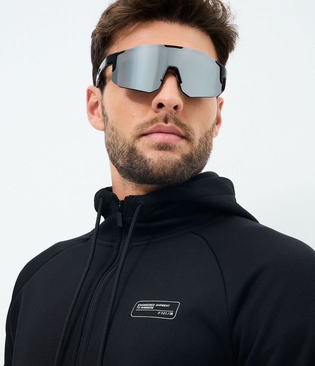 Saco en Fleece con Estampa en el Pecho y Capucha 3