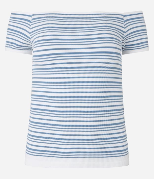 Blusa Hombro a Hombro en Seamless con Rayas 7